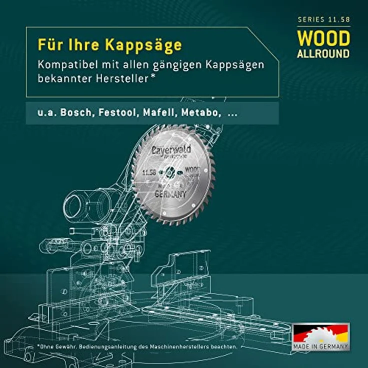 Bayerwald - HM Kreissägeblatt für Holz - Ø 250 mm x 3.0 mm x 32 mm | WZ negativ (48 Zähne) | für Kapp- & Gehrungssägen – Bild 4