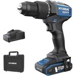 HYUNDAI Akku-Schlagbohrschrauber HD20X-60-2A1, 20V, 60 Nm, bürstenloser Motor, 2-Gang-Metallgetriebe, 13mm Metallbohrfutter, inkl. 2.0Ah Akku, Ladegerät und Koffer