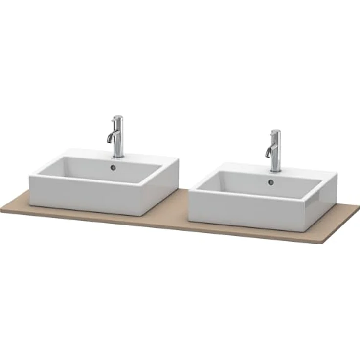 Duravit XSquare Konsole 063G, 1400 x 550 mm, 2 Ausschnitte, Farbe: Leinen – Bild 3