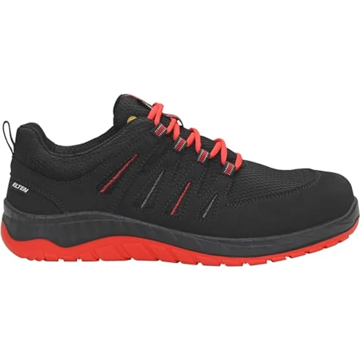 Elten Sicherheitshalbschuh MADDOX Compo black-red Low ESD S3S, atmungsaktives Textilfutter, gepolsterte Lasche, Gr. 41 – Bild 2