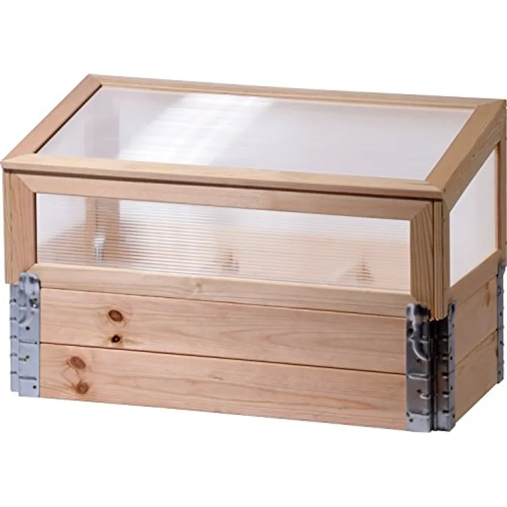 dobar 58411e Frühbeet mit Untersatz Gr. L - Frühbeetaufsatz Massivholz - Gewächshaus mit Deckel - Pflanzkasten für die Anzucht - Salat/Gemüse/Setzlinge - 100 x 50 x 50 cm - Natur
