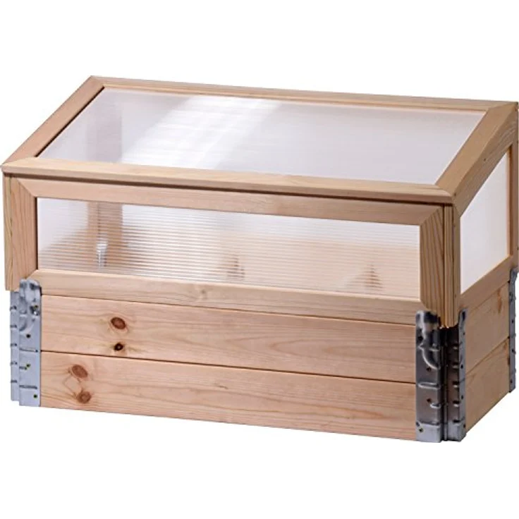 dobar 58411e Frühbeet mit Untersatz Gr. L - Frühbeetaufsatz Massivholz - Gewächshaus mit Deckel - Pflanzkasten für die Anzucht - Salat/Gemüse/Setzlinge - 100 x 50 x 50 cm - Natur – Bild 1