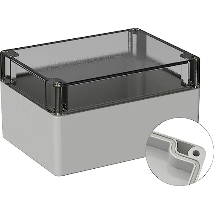 TRU Components TC-9065536 Outdoor-Gehäuse, 160 x 120 x 90 mm, Polycarbonat, lichtgrau (RAL 7035), IK07, 1 St.