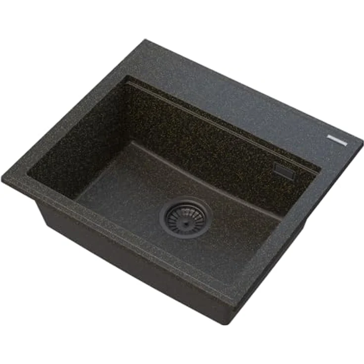 Granitan Granitspüle FOXAL Küchenspüle, Granit Unterbauspüle, Komplettes Küchenset, 55,5 x 46,5 cm, Temperaturwechselbeständig, Farbe: variabel – Bild 4