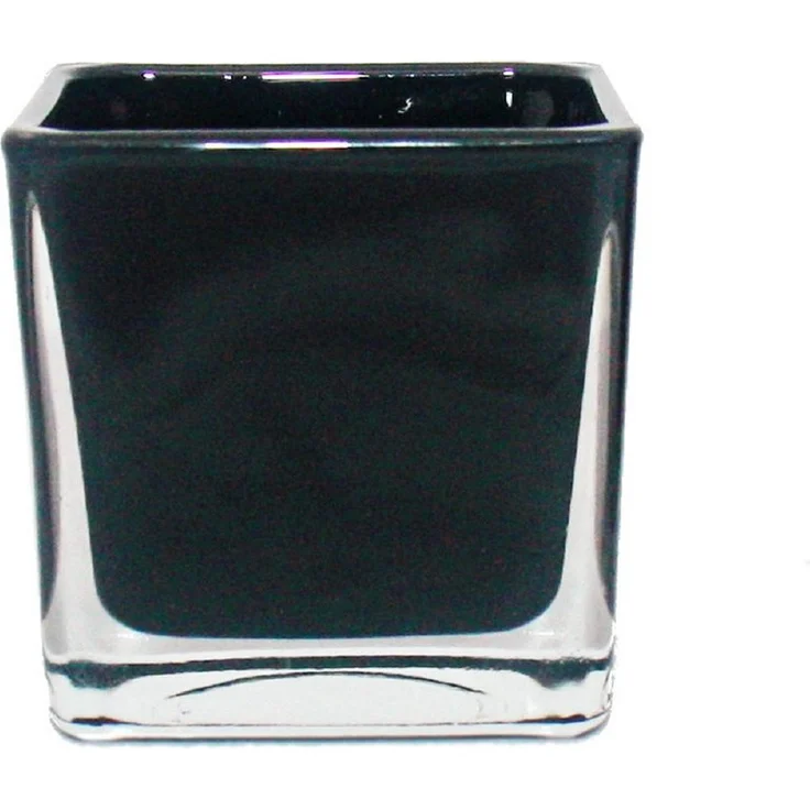 Exotenherz Übertopf Glas-Würfel, Blumentopf 6x6x6cm, schwarz