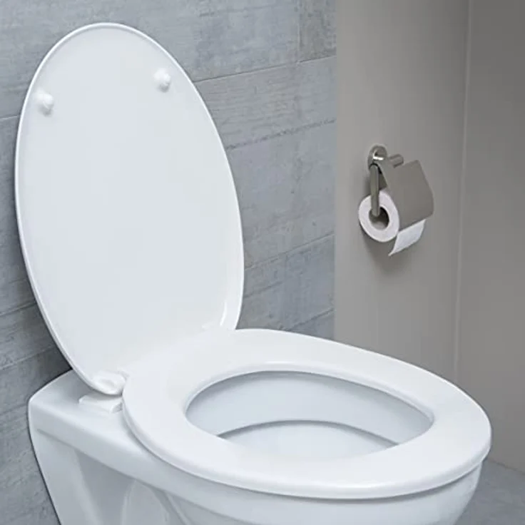 Schütte WC-Sitz White Duroplast, bruchsicher und kratzfest, mit hygienischer porenglatte Oberfläche, Standardgröße – Bild 4