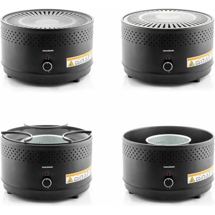 InnovaGoods® Tischgrill, tragbarer Holzkohlegrill ohne Rauch und Gerüche, anpassbar mit Batterien oder USB-C-Anschluss – Bild 3