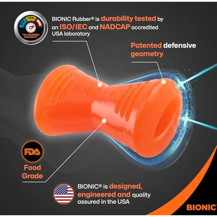 Bionic Bionic Bone Knochen, extrem widerstandsfähiges Hundespielzeug, 12cm, für Hunde zwischen 7-15kg – Bild 3