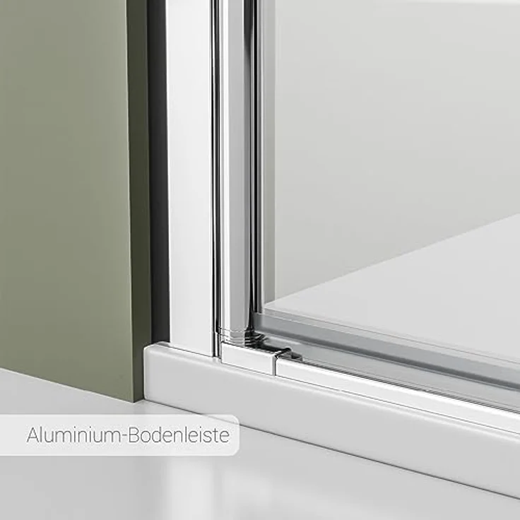 NEXTREND Nischendusche NT218, Doppelpendeltüren aus 6 mm Nano Echtglas, Breite: 1120 mm, Chrom Profilfarbe – Bild 4