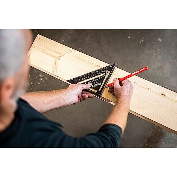 SOLA - RS 18-5in1 Zimmermannswinkel - Anschlagwinkel 18 cm - robuster Schreinerwinkel aus Aluminium mit metrischer Skala - Multifunktionswinkel: Lineal, Anschlagwinkel, Gehrungswinkel, Winkelmesser – Bild 5