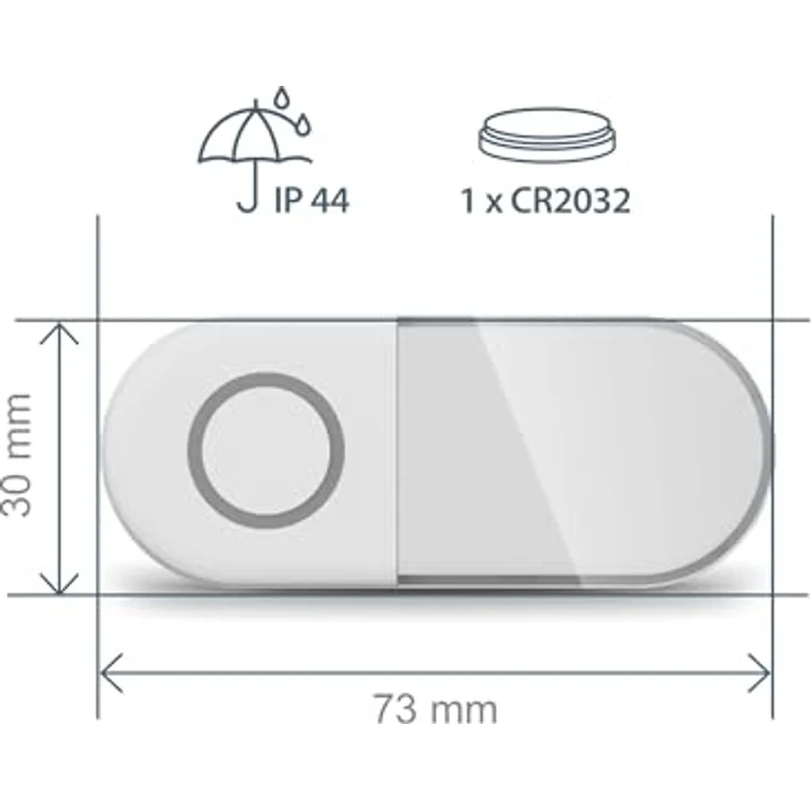 Avidsen Sona-T, Smart Home Türklingel Funkgong mit Lichtblitz, grau meliertem Textilüberzug und 150 m Reichweite – Bild 7