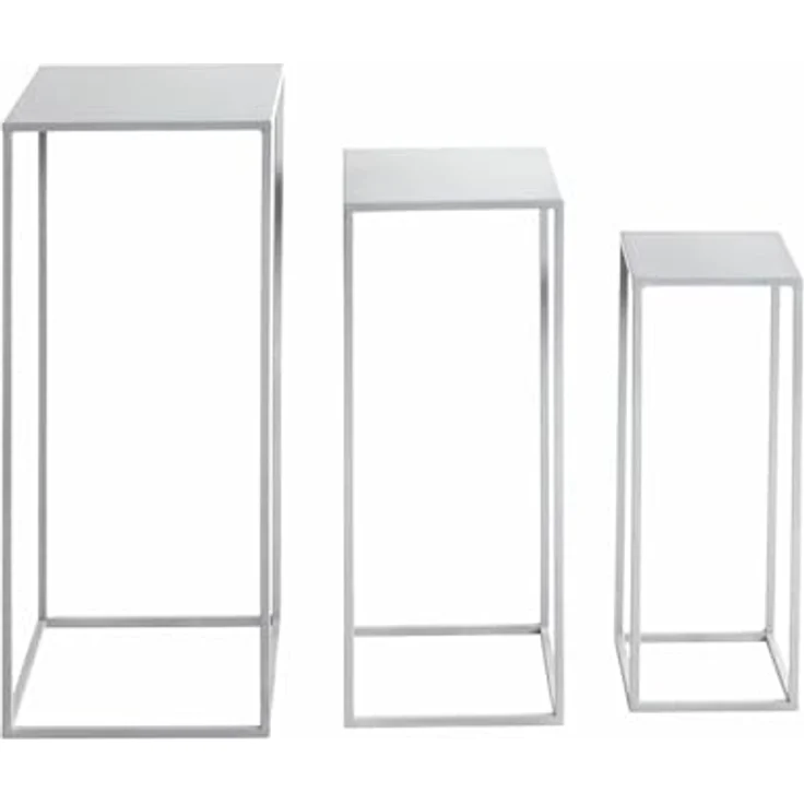 HAKU Blumenständer Blumensäule 3er Set VALLETTA 2, grau, Metall – Bild 4