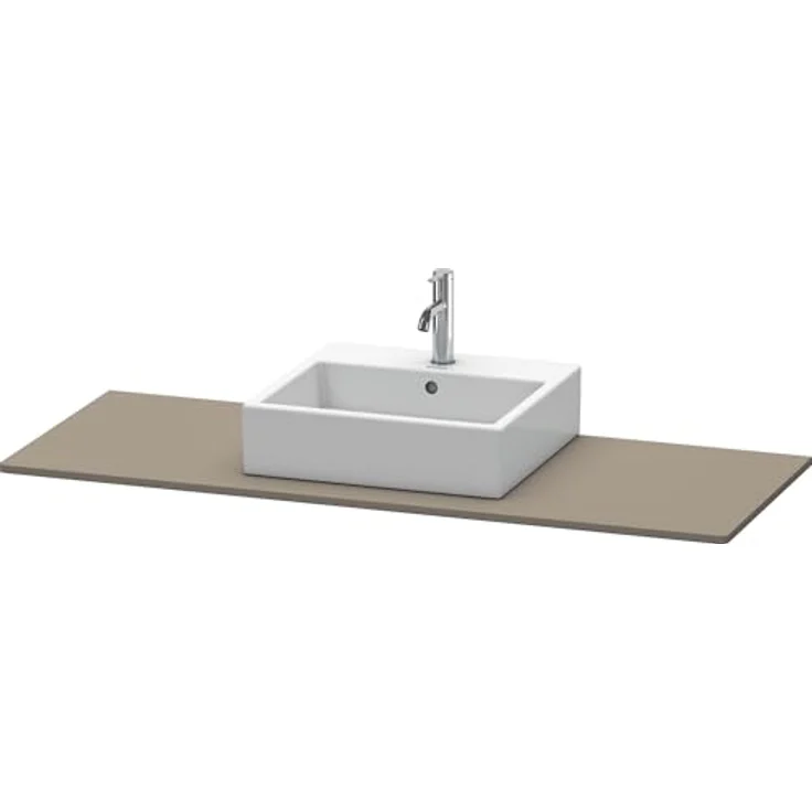 Duravit XSquare Konsole 060G, 1400x550 mm, mit mittigem Ausschnitt, Farbe: Flannel Grey Seidenmatt Lack – Bild 3