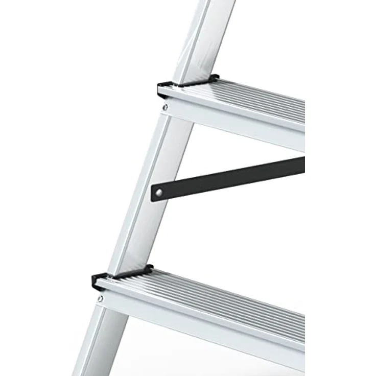 Drabest Aluminium Trittleiter Leiter beidseitig begehbar, 2x3 Stufen, 125kg – Bild 4