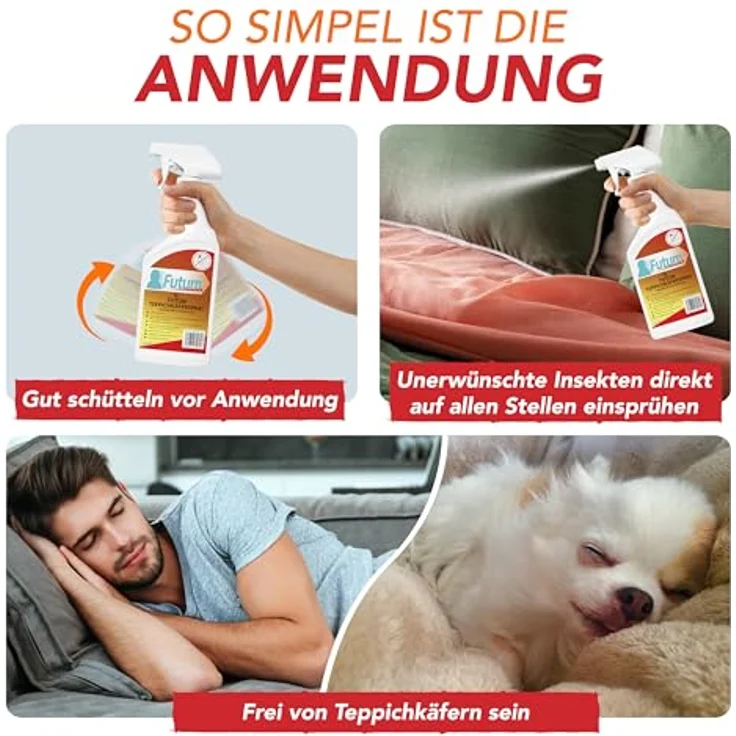 FUTUM Biozidfreies Teppichkäfer-Mittel 5 Liter + 500ml - mechanische Wirkung gegen Teppichkäfer Zuhause - Effektives Mittel bei Käfer Problemen im Haus – Bild 5