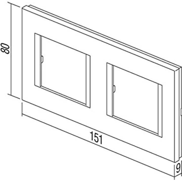 TEM Doppelrahmen Line für Aquakombi-Steckdosen, 2 x 2 m, made in Italy, hohe Qualität – Bild 2