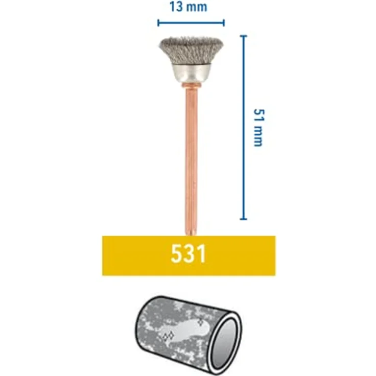 Dremel 531 Edelstahlbürste Zubehörsatz (für Multifunktionswerkzeug mit 2 Edelstahlbürsten Durchmesser 13mm zum Reinigen und Polieren von korrosionsfestem Material wie Silber und Edelstahl oder Gold) - Preisvergleich – Bild 2