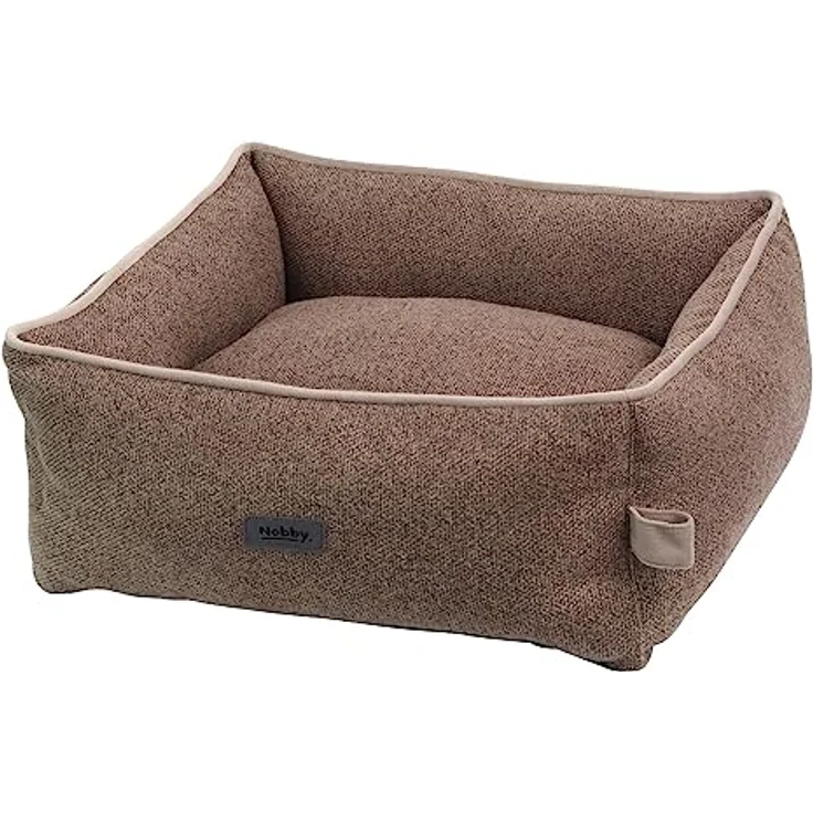 Nobby 61919 Komfortbett eckig LINOU braun mit Wendekissen, waschbar bis 30°C – Bild 1