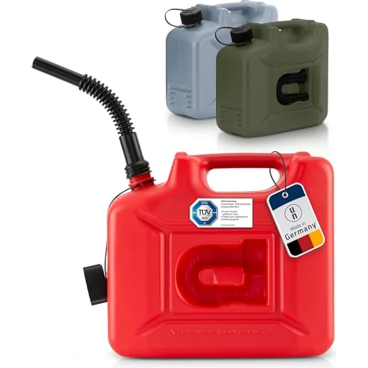hünersdorff Kraftstoff-Kanister PROFI 10l für Benzin, Diesel und andere Gefahrgüter, UN-Zulassung, made in Germany, -geprüfte Produktion, rot – Bild 6