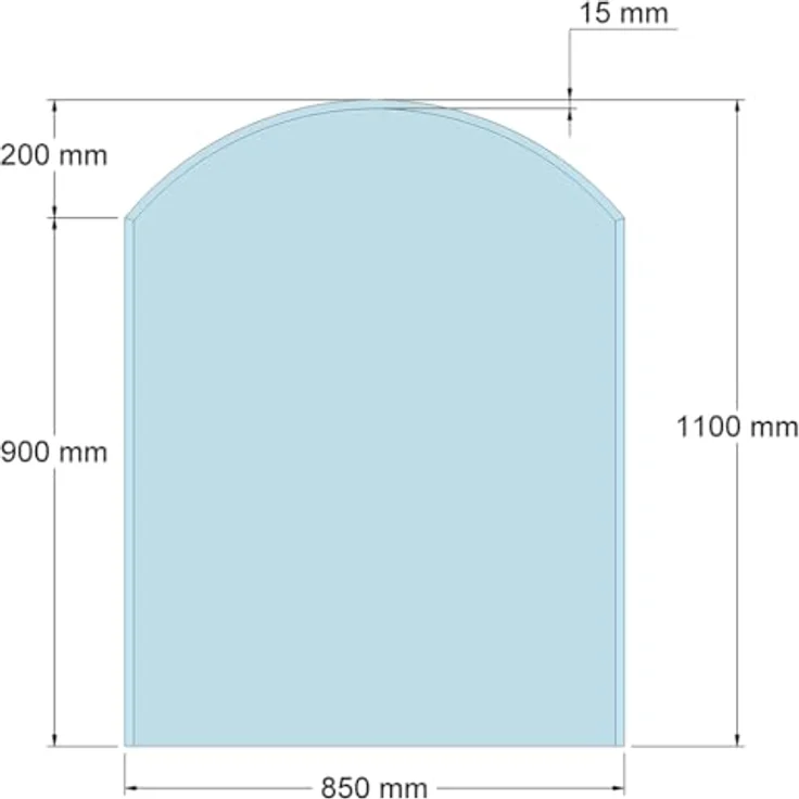 FEUER CAMPUS Funkenschutzplatte Glas Segmentbogen 110×85×0,6 cm ESG, hitzebeständige Kamin Bodenplatte für kleine Öfen, bruchsicherer Schutz mit unauffälliger Optik – Bild 2