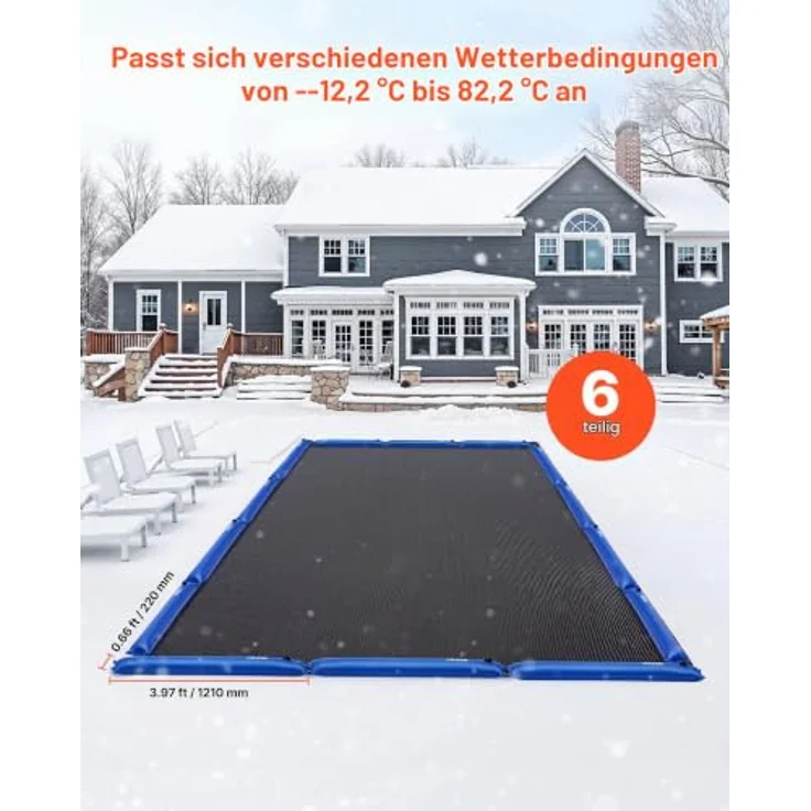 VEVOR Pool Beschwerungssack, 6er Set mit 121 cm langen, 0,4 mm dicken PVC-Säcken mit auslaufsicherem Schraubverschluss, blaue Wassersäcke zur sicheren Befestigung von Poolabdeckungen im Winter – Bild 2