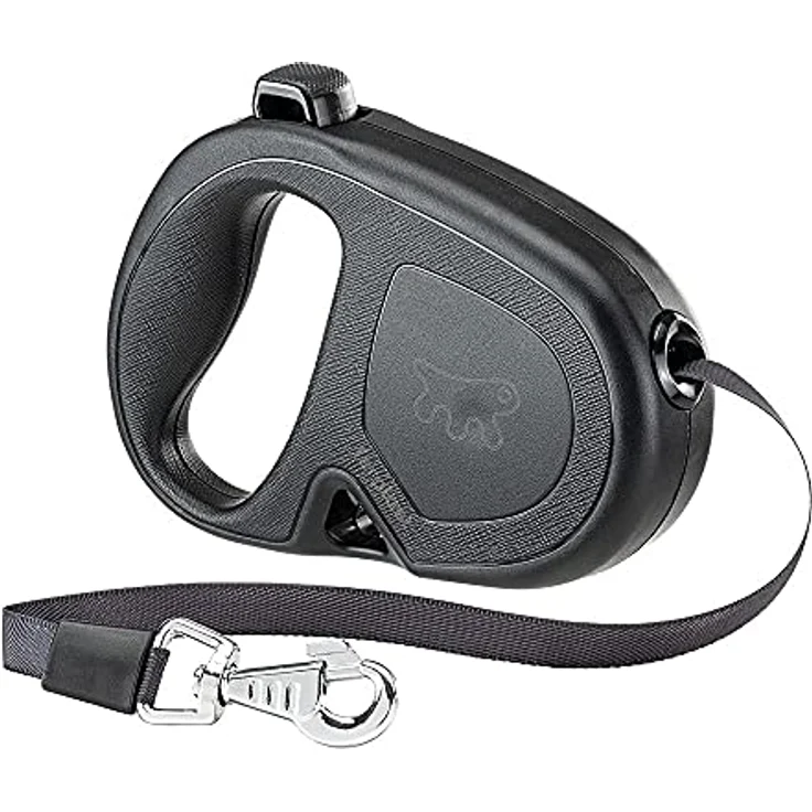 Ferplast Hundeleine Flippy ONE, Rollleine für mittelgroße Hunde bis 25 kg, ausziehbares Gurtband max. 5 m, schwarzer ergonomischer Knopf – Bild 1