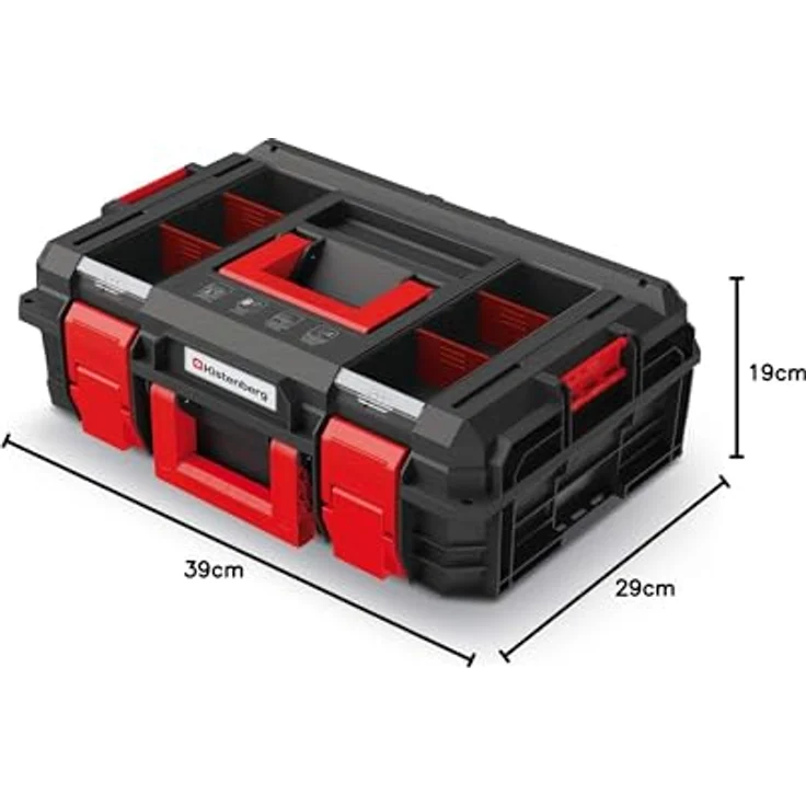 Prosperplast Werkzeugkoffer Kistenberg X BLOCK LOG 20 KXB604020F, robuster Werkzeugbehälter mit Staub- und Feuchtigkeitsbeständigkeit, integrierten Organizers und Tragfähigkeit bis 120 kg – Bild 3