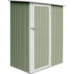 HATTORO P80 Geräteschrank Geräteschuppen Metall-Schrank Metall-Schuppen Garten-Schrank 130 x 80 x 186 cm - grau oder grün (Hellgrün)