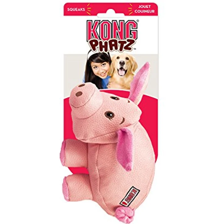 KONG – Phatz Pig – Robustes, Quietschendes Plüschtier – Für Kleine Hunde – Bild 4