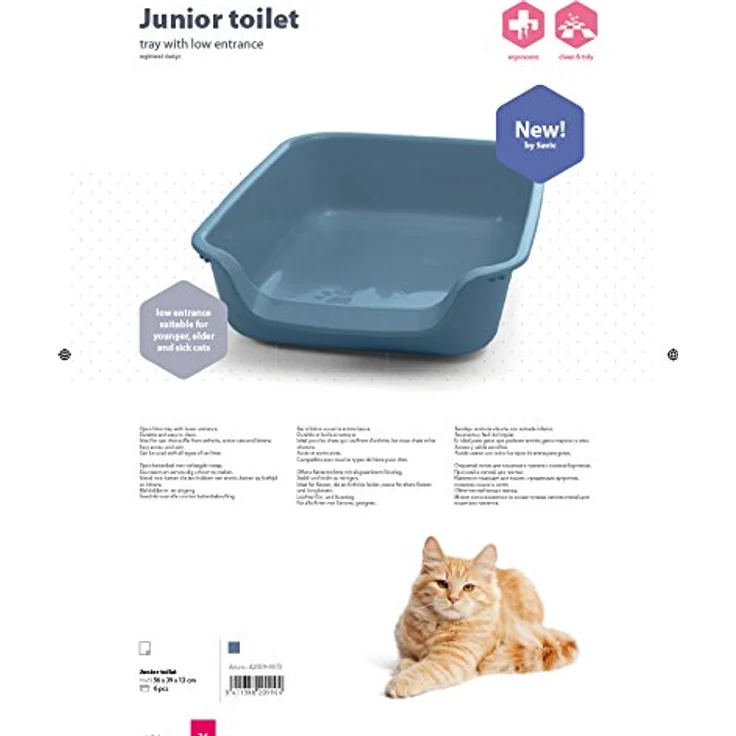 Nobby Katzentoilette Junior steinblau, ideal für ältere Katzen und Welpen – Bild 2
