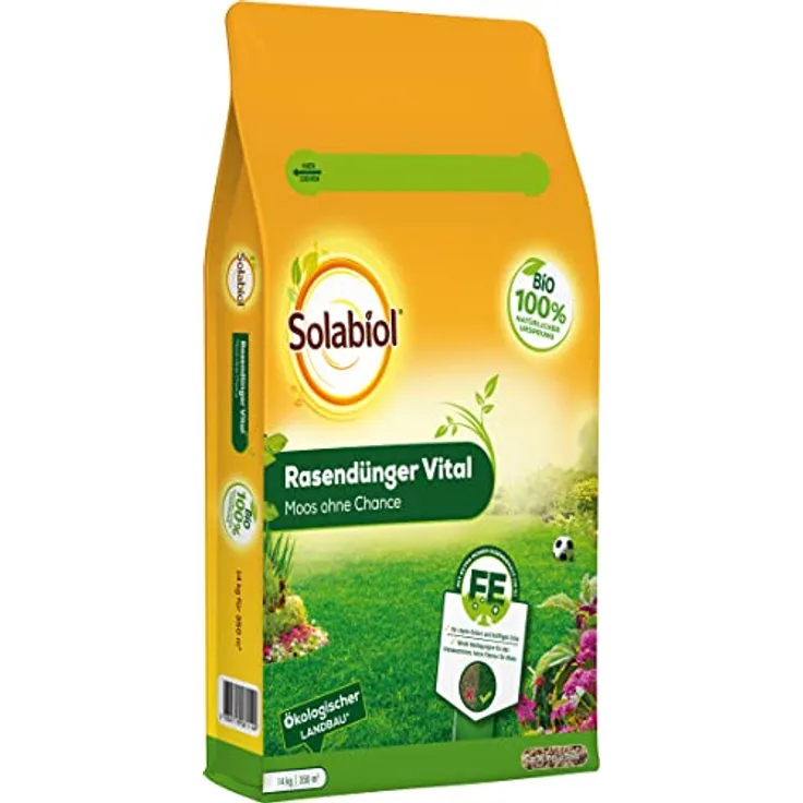 SBM Solabiol Rasendünger Vital - Moos ohne Chance, 14 kg