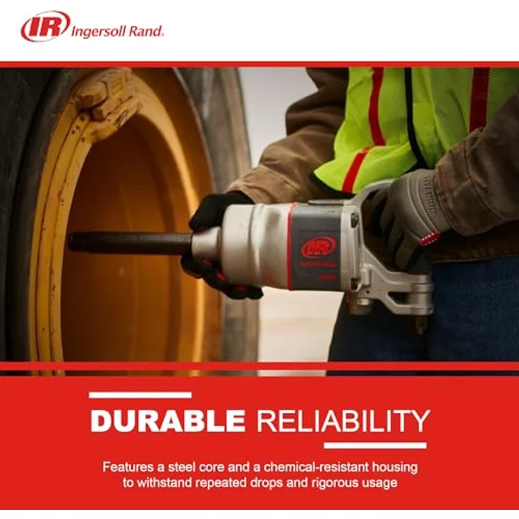 Ingersoll-Rand 2850MAX-6 Druckluft-Schlagschrauber, 1 Zoll, Verlängerter Amboss, 6 Zoll Verlängerung, Leichtes Design, 2847 Nm Drehmoment und 5500 U/min, Verstellbarer Griff, Robustes und langlebiges Profi-Werkzeug – Bild 4