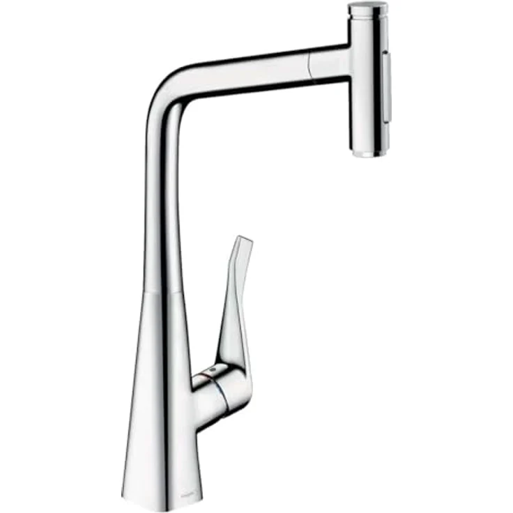 Hansgrohe Metris Select M71, Einhebel-Küchenmischer Select 320 2jet mit Ausziehbrause, sBox, Chrom, schwenkbar bis 150°, temperaturbegrenzbar, für Durchlauferhitzer geeignet – Bild 1