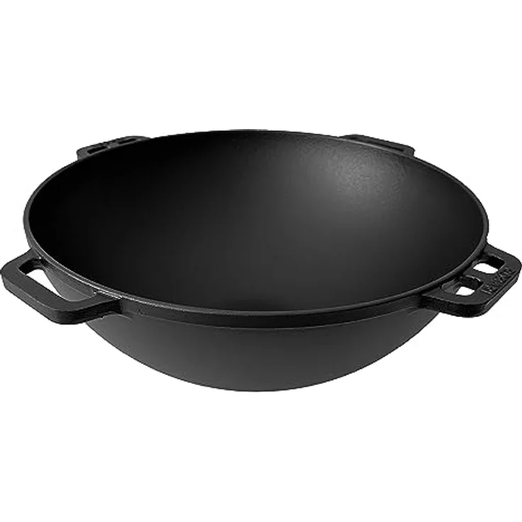 ROBARI Wok Kasan aus Gusseisen 12 L mit Grilldeckel Kazan – Bild 2