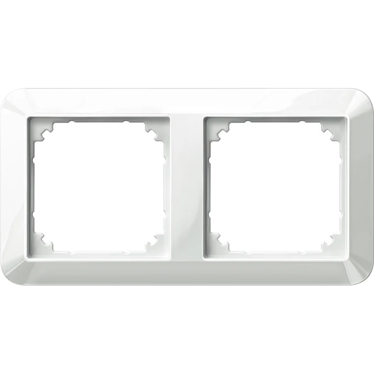 Merten Rahmen 2-fach System M, Thermoplast glänzend, Farbe Polarweiß