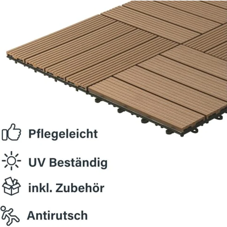 HOME DELUXE WPC Holzfliesen - Alle Varianten Teak, 6 qm – Bild 8