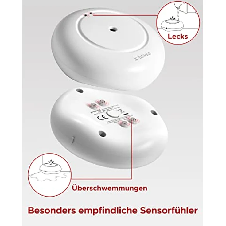 X-Sense Smart Wassermelder, kompakter WLAN Wassersensor mit 110 dB Alarm und 500 m Reichweite, IP66 wasserdicht, für Küchen, Keller und Badezimmer – Bild 2