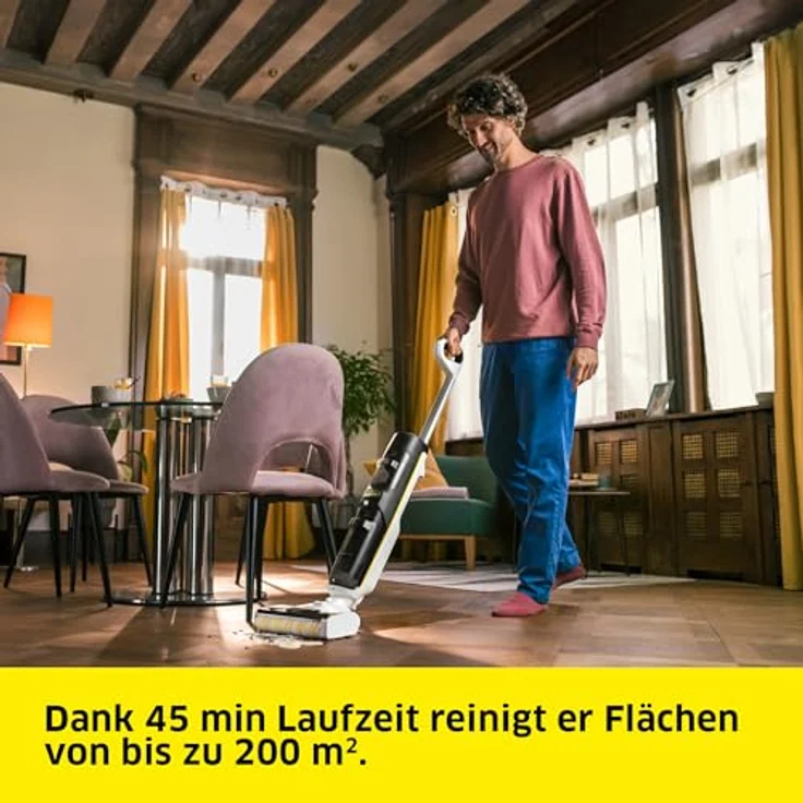 Kärcher FCV 4, kabelloser Saugwischer mit 4 Reinigungsmodi, 45 min Akkulaufzeit, für Hartböden und Kurzflorteppiche, Dynamischer Schmutzsensor, Selbstreinigungssystem – Bild 3