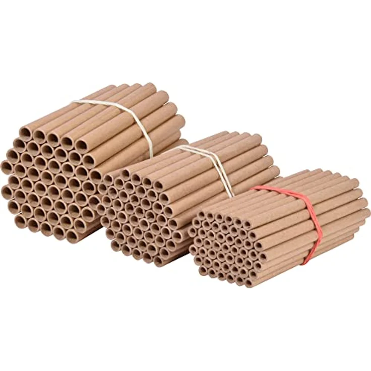 dobar® 22890e Pappröhrchen 450er Set - Füllung für Bienenhotels aus 100% recyceltem Altpapier - Wildbienen Nisthilfen Papphülsen Made in Germany - inkl. Wildblumenmischung - Ø8 Ø6 Ø4 mm & 12 cm lang – Bild 3