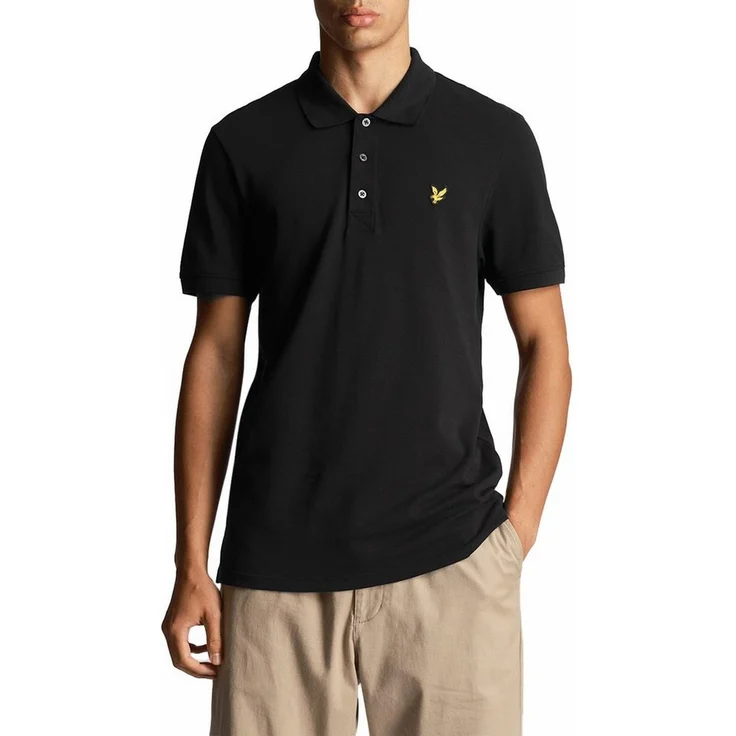 Lyle & Scott Poloshirt Basic Herren, Pique Baumwolle, kurzärmlig, Blau – Bild 1