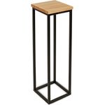 holz4home® Blumenständer Dekoständer aus Eichenholz Massiv Natur Geölt I Dekosäule Stahlrahmen, Loft- und Industriestil