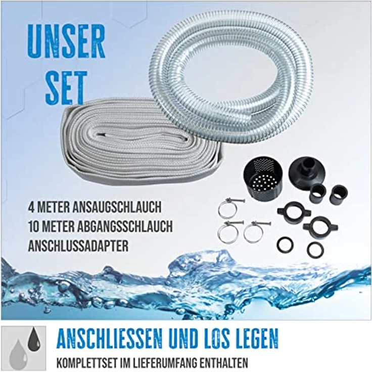 Güde Motorpumpe GMP 15.22 SET - 94503 Benzin-Wasserpumpe 1.400 Watt 15.000 l/h Entwässerung max. Förderhöhe 22 m 20 kg – Bild 6