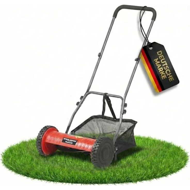 Stahlmann Benzinrasenmäher Spindelmäher RoyalCut - Manueller Rasenmäher mit 30 cm Schnittbreite, 27 Liter Fangkorb, 4-stufige Schnitthöheneinstellung – Bild 2