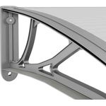 vidaXL Türvordach Grau 400x100 cm Polycarbonat, Witterungsbeständig und einfach zu montieren