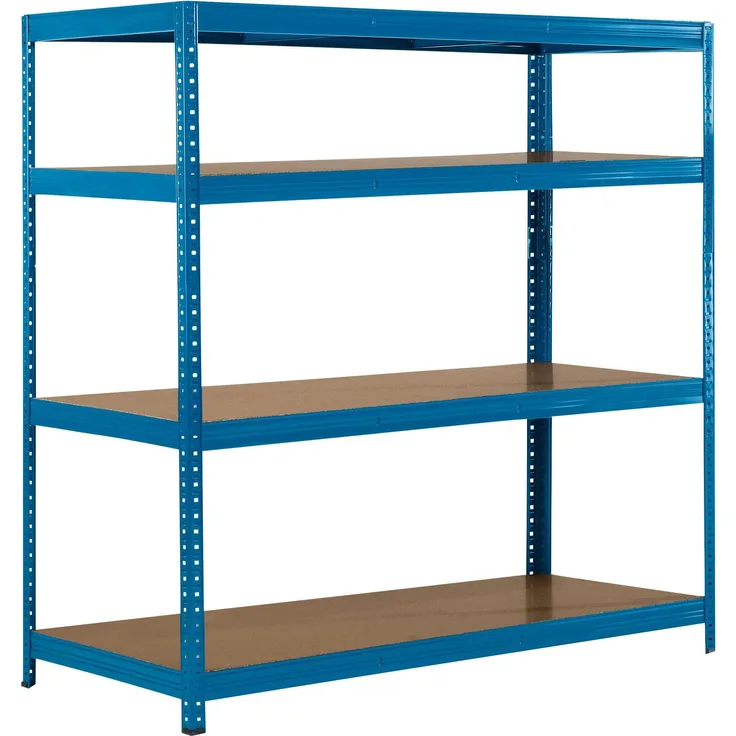 SZ Metall Kellerregal Weitspannregal 28162-4, blau, 150 x 80 x 160 cm, stabil und platzsparend
