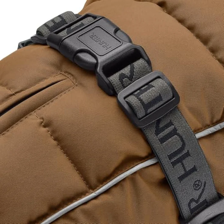 Hunter Tierbedarf Hundemantel Paxson karamell, wasserabweisender Puffermantel mit reflektierenden Paspeln – Bild 4