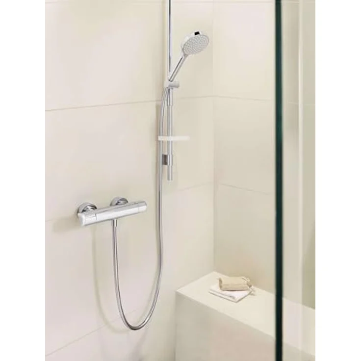 Hansa Care Brause-Thermostat-Batterie, Duscharmatur in Chrom mit Sicherheitsverriegelung gegen Verbrühungen – Bild 4