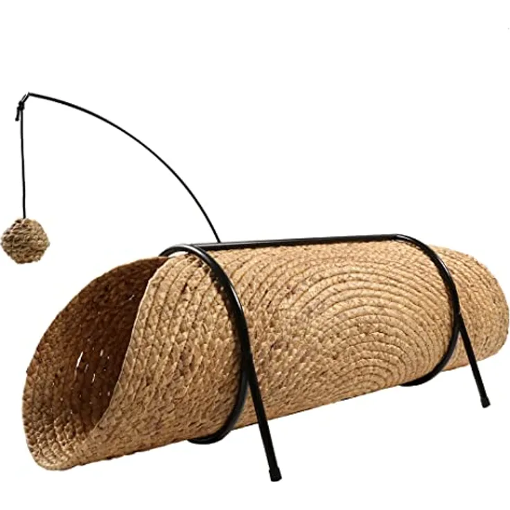 D&D Home, Reina Spieltunnel für Katzen, 80 x 36 x 25 cm, Beige, Spielzeug, Beige, Katze