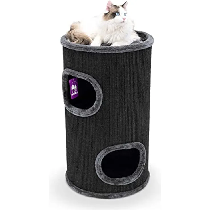 Petrebels Kratztonne Dome 80 Schwarz, Ø 45 x 80 cm hoch, Premium-Qualität, extra Breit und Schwer für Ultimative Stabilität