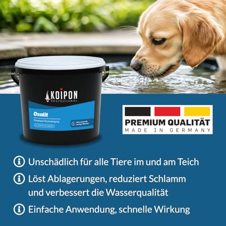 KOIPON Oxalit 1 kg Teichschlammentferner, aktiver Sauerstoff für gezielte Teichreinigung von Laub und Ablagerungen – Bild 5